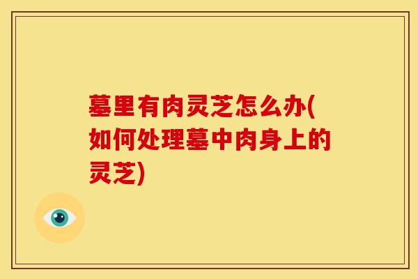 墓里有肉灵芝怎么办(如何处理墓中肉身上的灵芝)