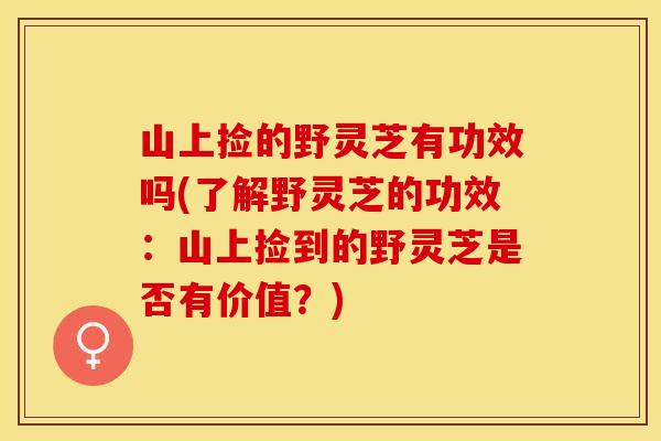 山上捡的野灵芝有功效吗(了解野灵芝的功效：山上捡到的野灵芝是否有价值？)