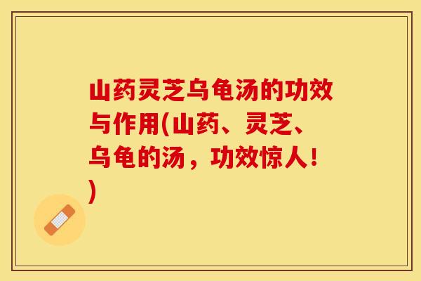 山药灵芝乌龟汤的功效与作用(山药、灵芝、乌龟的汤，功效惊人！)
