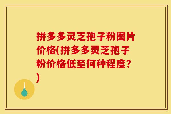 拼多多灵芝孢子粉图片价格(拼多多灵芝孢子粉价格低至何种程度？)