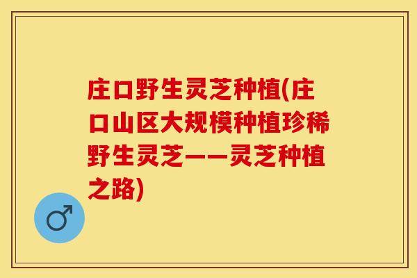 庄口野生灵芝种植(庄口山区大规模种植珍稀野生灵芝——灵芝种植之路)