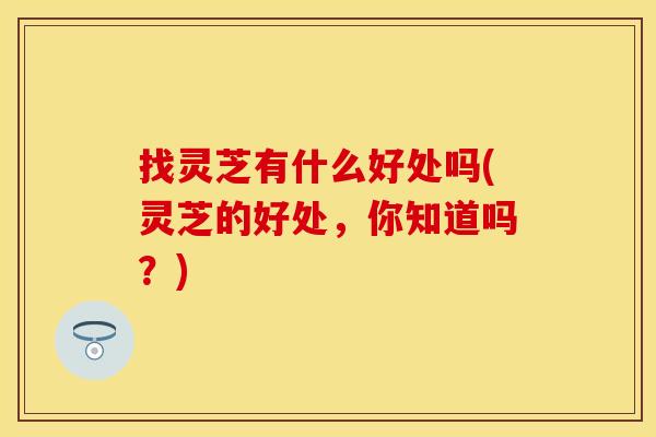 找灵芝有什么好处吗(灵芝的好处，你知道吗？)