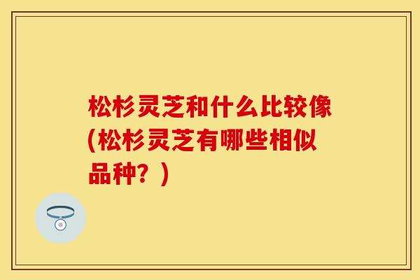 松杉灵芝和什么比较像(松杉灵芝有哪些相似品种?) 松杉灵芝和什么比较像(松杉灵芝有哪些相似品种?)