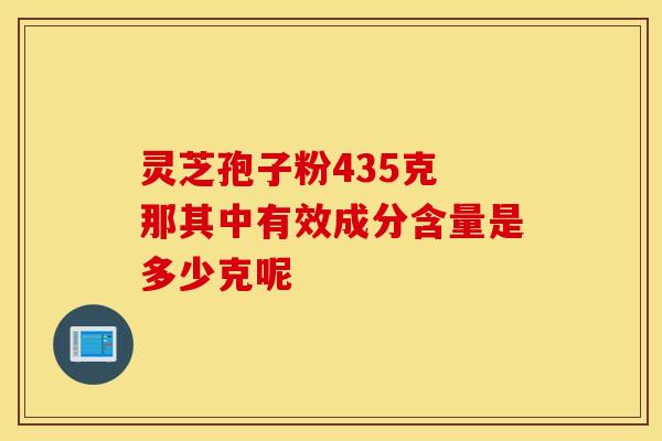 灵芝孢子粉435克 那其中有效成分含量是多少克呢