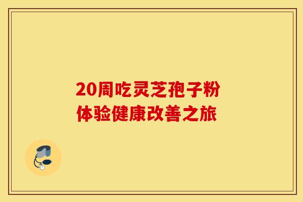 20周吃灵芝孢子粉 体验健康改善之旅