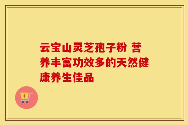 云宝山灵芝孢子粉 营养丰富功效多的天然健康养生佳品