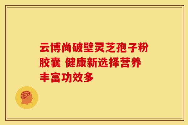 云博尚破壁灵芝孢子粉胶囊 健康新选择营养丰富功效多