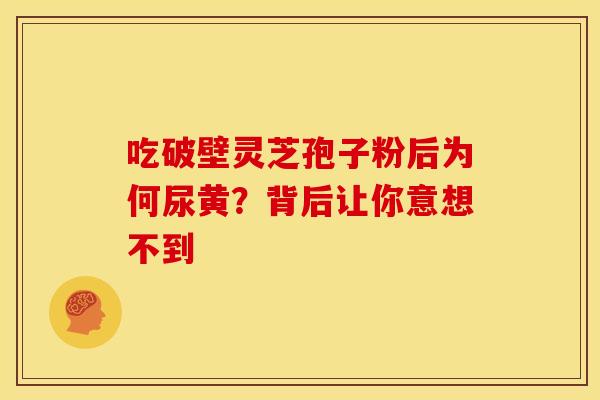 吃破壁灵芝孢子粉后为何尿黄？背后让你意想不到