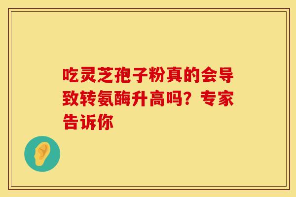 吃灵芝孢子粉真的会导致转氨酶升高吗？专家告诉你