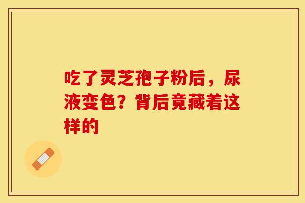 吃了灵芝孢子粉后，尿液变色？背后竟藏着这样的