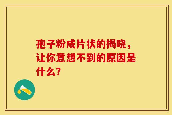 孢子粉成片状的揭晓，让你意想不到的原因是什么？
