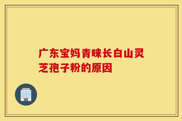 广东宝妈青睐长白山灵芝孢子粉的原因